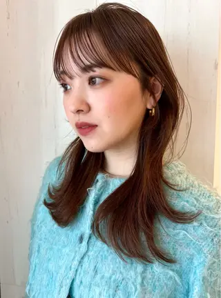 セミロング カラー 韓国ヘア 🎀華澄のヘアスタイル