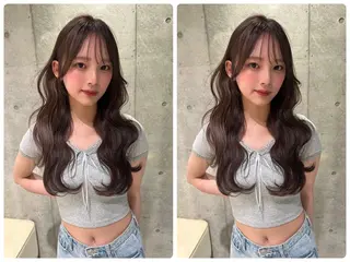 セミロング カラー ✨韓国レイヤー/ハッ シュ/✨山下　遥のヘアスタイル