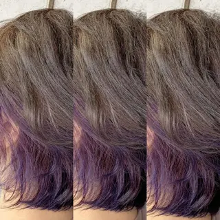 ミディアム カラー 福森 みずきのヘアスタイル