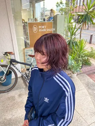 ショート カラー パーマ 藤原 あかりのヘアスタイル