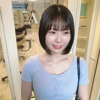 ミディアム 朴 鈴香のヘアスタイル