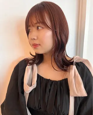 ミディアム カラー tomu/天神大名/ 透明感カラー🐧のヘアスタイル