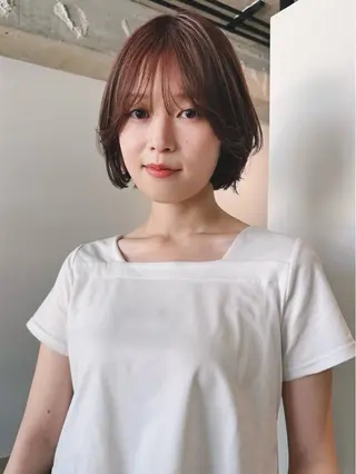 ショート カラー パーマ 🫧小顔×似合わせ× 透明感カラー🫧のヘアスタイル