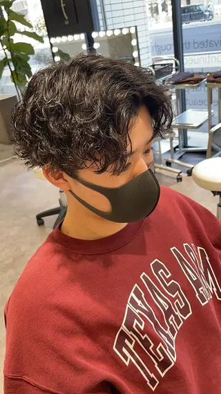 ショート パーマ メンズ Reginavita栄所属・パーマ×メッシュ/ 本日空き○/岡本一真のヘアスタイル