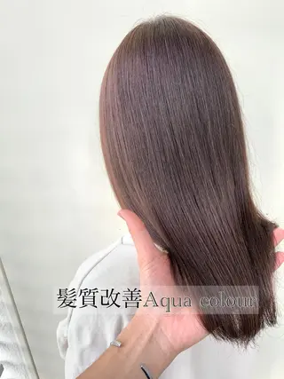 セミロング カラー パーマ ヘアアレンジ Zina福岡天神店 艶髪/レイヤー/小顔のヘアスタイル