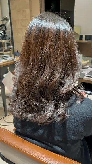 セミロング パーマ ナチュラルくびれヘア /アレンジ伊藤彪真のヘアスタイル