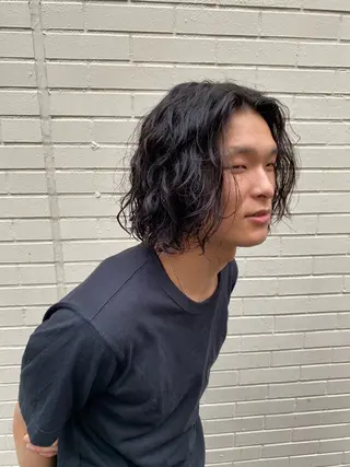 パーマ メンズ パーマ特化/フェザー パーマシャドウ/真生のヘアスタイル