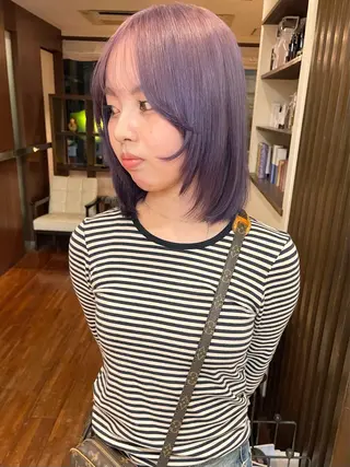 ショート カラー 髪質改善ｶﾗｰ ｹｱﾌﾞﾘｰﾁ/ﾀﾑのヘアスタイル