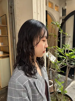 ミディアム 水原波津輝/ボブ /ニュアンスパーマのヘアスタイル
