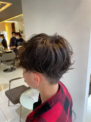 ショート パーマ メンズ 髪質改善/縮毛/トリ ートメント/平野広大のヘアスタイル