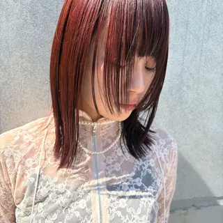 ミディアム カラー 🍊暖色×顔周り 🍊cocoroのヘアスタイル