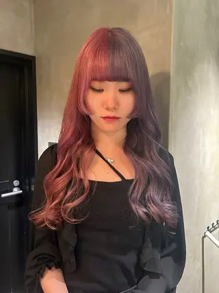 ロング デザインカラー❤︎ イシイレイのヘアスタイル