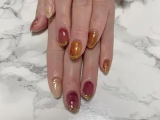 ネイル はな💎ネイル ワンホン、長さ出しのネイルデザイン