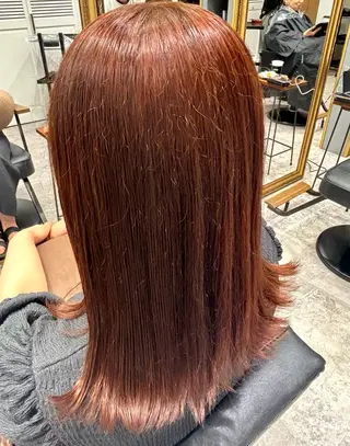 カラー 🍎ピンク、レッド系 暖色カラー🍎あやかのヘアスタイル