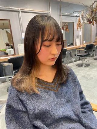 セミロング 顔周りカット 🎀サヤカ🎀のヘアスタイル