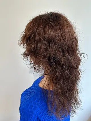 ロング パーマ 新潟/万代/レイヤー 韓国風/明間未来のヘアスタイル