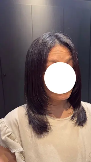 ミディアム 縮毛矯正/カット/ まな⭐️のヘアスタイル