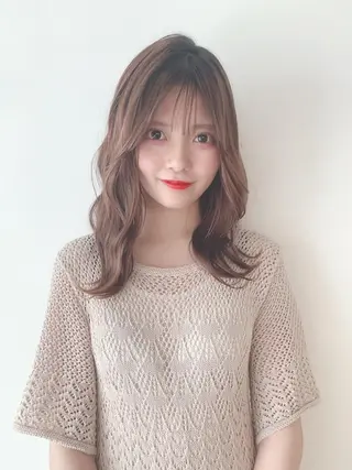 セミロング カラー なりたいが叶う ながしまじゅんきのヘアスタイル