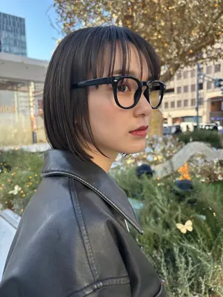 ミディアム カラー MINX青山店所属・結莉/ボブ/ 縮毛矯正のヘアスタイル