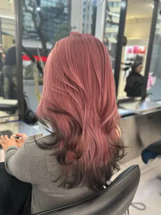 ロング カラー 透明感赤み消し レイヤー/髪質改善のヘアスタイル
