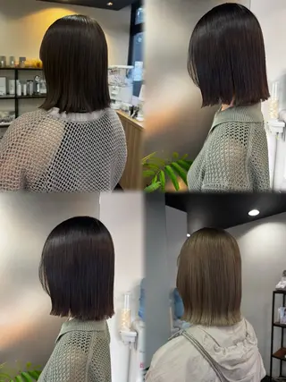 ミディアム 艶カラー/ベージュ カラー/tuburaのヘアスタイル