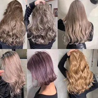 セミロング ブリーチ✨ハイライト 透明感カラー/アヤノのヘアスタイル