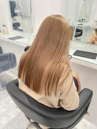 セミロング カラー ✨透明感、艶髪ヘア✨ 韓国ヘア特化💖のヘアスタイル