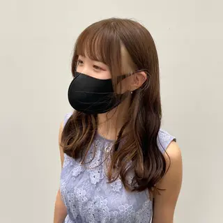 セミロング カラー Rinka/梅田/ 透け感カラー🤎のヘアスタイル