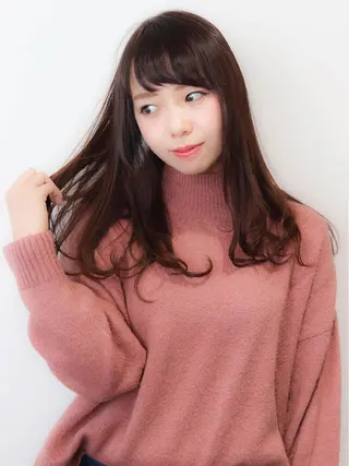 ロング カラー パーマ 髪質改善🌈縮毛矯正 荻原 達矢のヘアスタイル