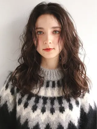 ロング カラー パーマ ANDREY 表参道 ショート×髪質改善のヘアスタイル