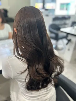 ロング カラー パーマ 韓国レディヘア🤍 暗髪🤍miraiのヘアスタイル