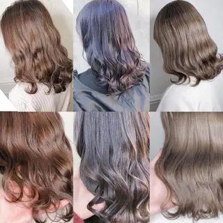 セミロング カラー ヘアアレンジ メンズ キッズ 💟Chloe原宿店 🩶ハイトーンのヘアスタイル