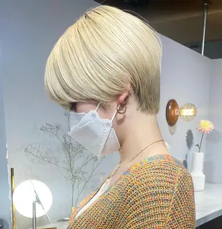 ショート ハイトーン/メンズ/ ボブ RINのヘアスタイル