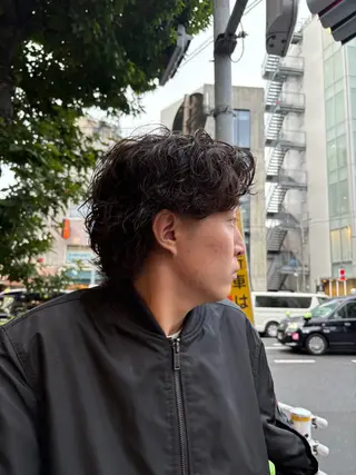 カラー パーマ メンズ ボブカット えのもとりき🏄のヘアスタイル