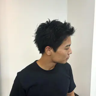 メンズ スパイキーパーマ 柏NO1 藤本葉のヘアスタイル