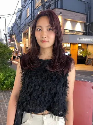 ロング カラー 原 菜帆のヘアスタイル