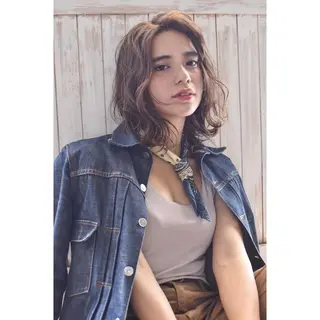 ミディアム カラー パーマ メンズ 南堀江🌿パーマ Tetsu【テツ】のヘアスタイル