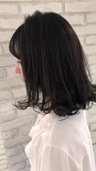 ミディアム パーマ ボブ韓国風レイヤー 髪質改善/畠中ケントのヘアスタイル