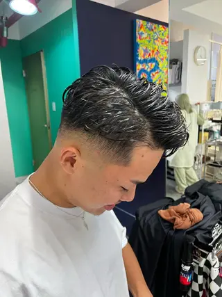 ショート パーマ メンズ &CREW スタッフのヘアスタイル