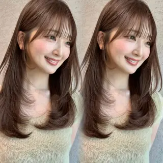 ミディアム カラー レイヤー/韓国 ハイトーン興津史弥のヘアスタイル