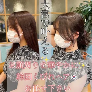 セミロング 山本翔一郎 韓国顔周りレイヤーのヘアスタイル