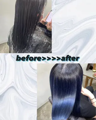 ロング カラー 白柳 百華のヘアスタイル