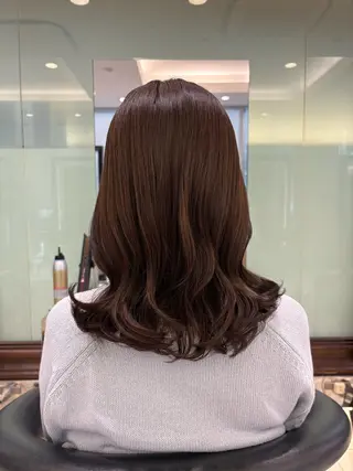 ミディアム パーマ 垢抜けヘア 韓国ヘア銀座近下菜央のヘアスタイル