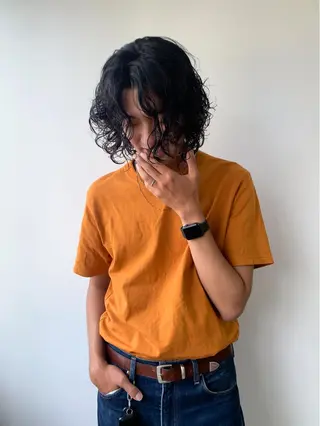 ショート パーマ メンズ 似合わせカット ケアパーマ喜来雅由のヘアスタイル