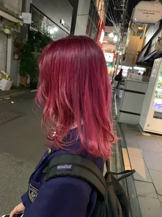 ミディアム カラー ピンクベージュ/新潟 万代/高橋桃葉🍑のヘアスタイル