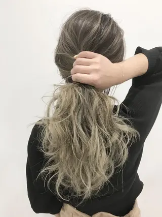 セミロング カラー WATARU🔥／ 外国人風ハイライトのヘアスタイル