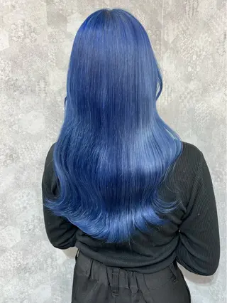 ロング カラー ヘアアレンジ 寒色アイドルカラー JUNOチナツのヘアスタイル