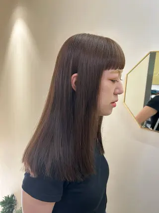 セミロング カラー hub hair レイヤー/透明感のヘアスタイル