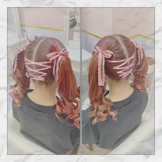 セミロング ヘアアレンジ ヘアセット/着付け 𓇼 松本 夏美𓇼のヘアスタイル