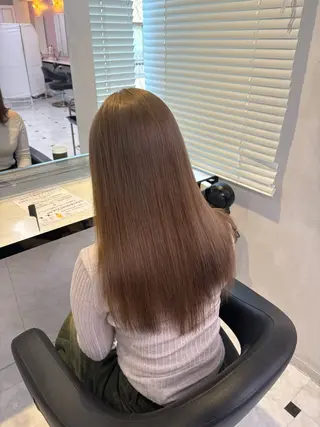 ロング カラー 透明感ベージュカラー ♡上野♡AIのヘアスタイル